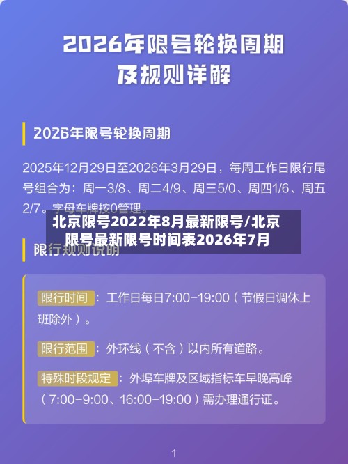 北京限号2022年8月最新限号/北京限号最新限号时间表2026年7月