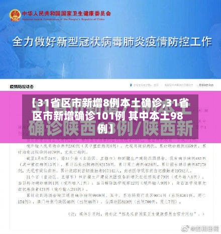 【31省区市新增8例本土确诊,31省区市新增确诊101例 其中本土98例】