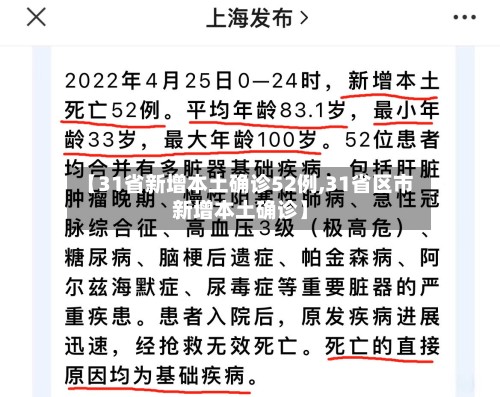 【31省新增本土确诊52例,31省区市新增本土确诊】