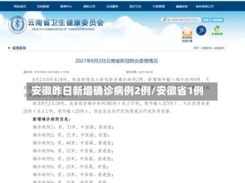 安徽昨日新增确诊病例2例/安徽省1例-第2张图片