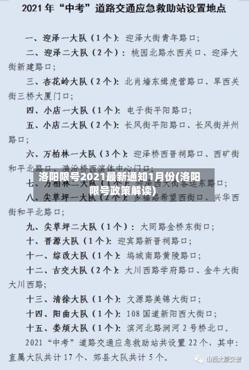 洛阳限号2021最新通知1月份(洛阳限号政策解读)