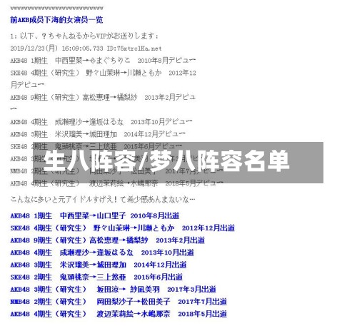 生八阵容/梦八阵容名单-第2张图片