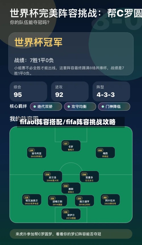 fifaol阵容搭配/fifa阵容挑战攻略-第3张图片