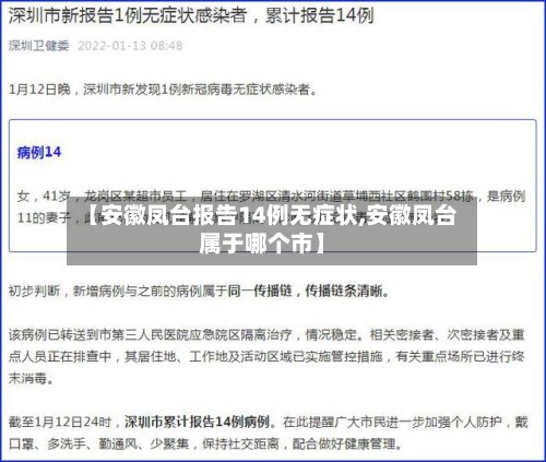【安徽凤台报告14例无症状,安徽凤台属于哪个市】-第2张图片