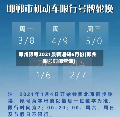 郑州限号2021最新通知6月份(郑州限号时间查询)-第2张图片