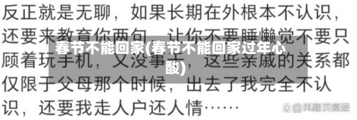 春节不能回家(春节不能回家过年心酸)-第2张图片