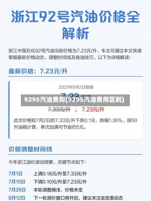 9295汽油费用(9295汽油费用区别)