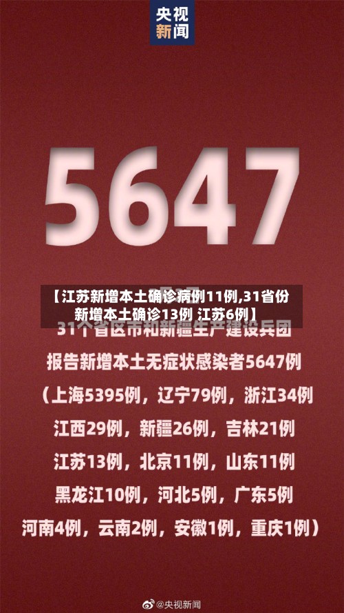 【江苏新增本土确诊病例11例,31省份新增本土确诊13例 江苏6例】