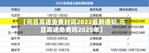 【元旦高速免费时间2022最新通知,元旦高速免费吗2025年】-第2张图片