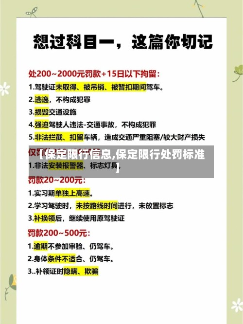 【保定限行信息,保定限行处罚标准】