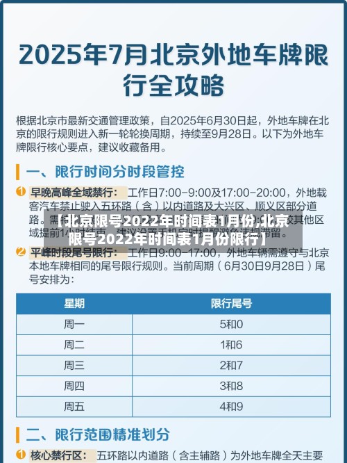 【北京限号2022年时间表1月份,北京限号2022年时间表1月份限行】-第2张图片