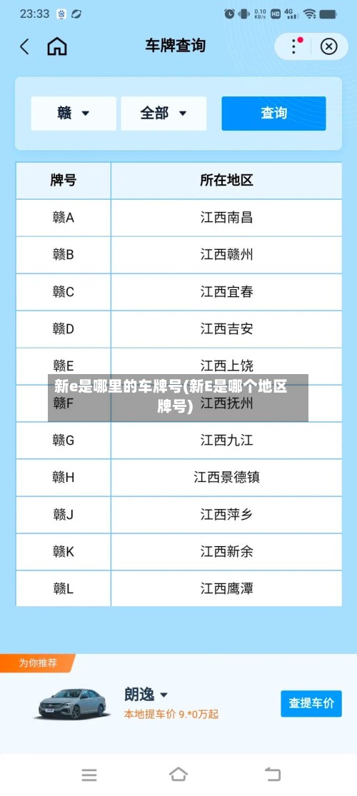 新e是哪里的车牌号(新E是哪个地区牌号)