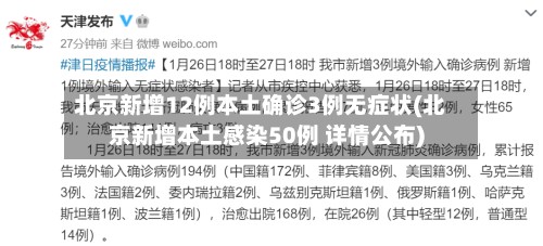 北京新增12例本土确诊3例无症状(北京新增本土感染50例 详情公布)-第2张图片