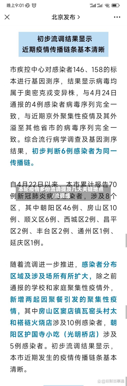 本轮疫情多份流调提及几大关键地点/流调组