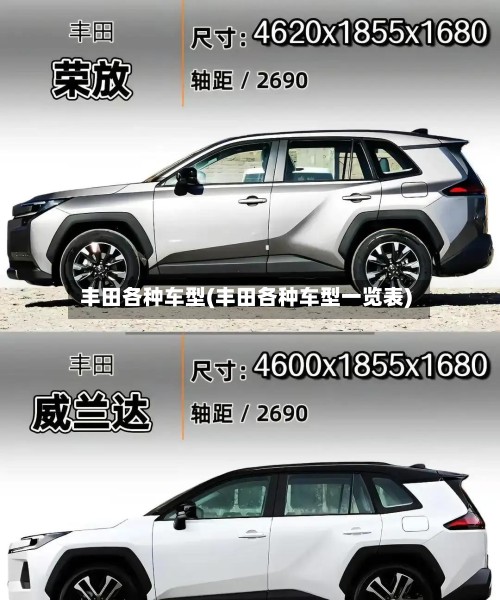 丰田各种车型(丰田各种车型一览表)