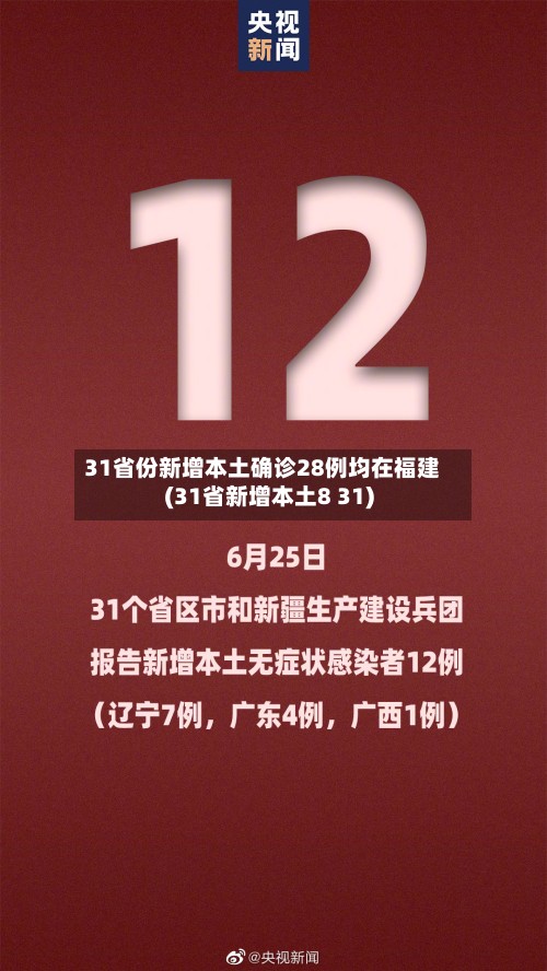 31省份新增本土确诊28例均在福建(31省新增本土8 31)