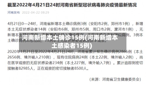 河南新增本土确诊15例(河南新增本土感染者15例)-第2张图片