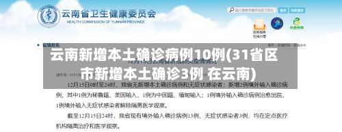 云南新增本土确诊病例10例(31省区市新增本土确诊3例 在云南)