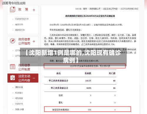 【沈阳新增1例是哪的,沈阳现有确诊病例】