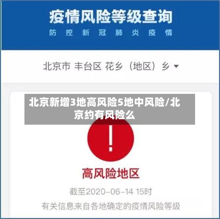北京新增3地高风险5地中风险/北京约有风险么