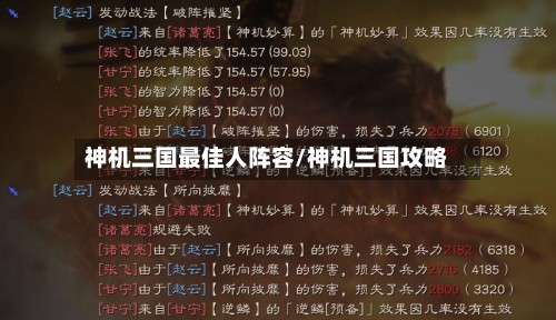 神机三国最佳人阵容/神机三国攻略
