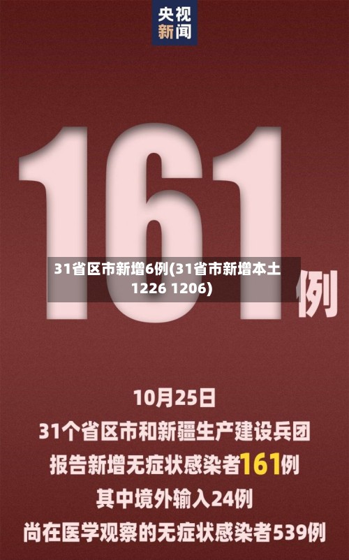 31省区市新增6例(31省市新增本土1226 1206)-第2张图片