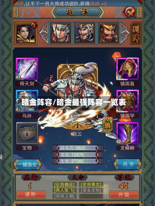 暗金阵容/暗金最强阵容一览表