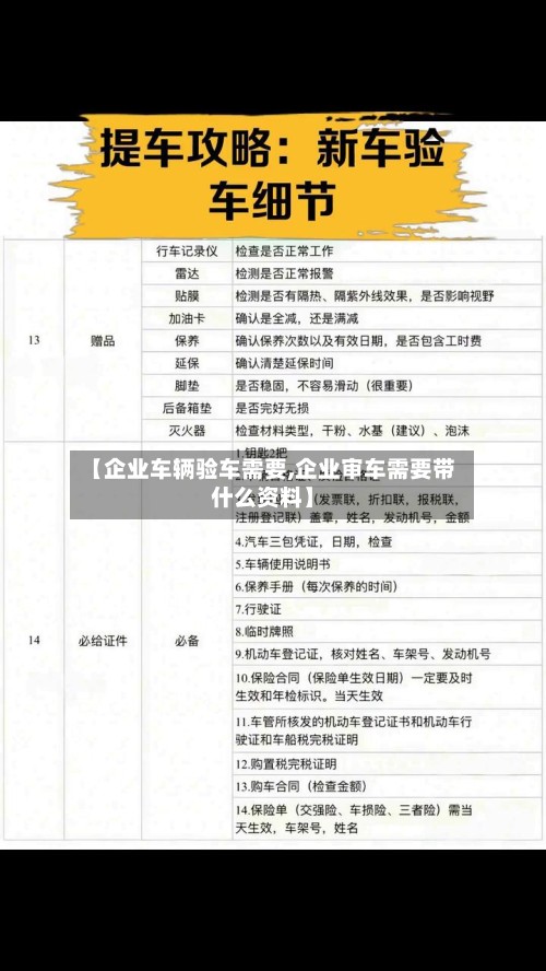 【企业车辆验车需要,企业审车需要带什么资料】-第2张图片