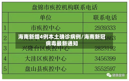 海南新增4例本土确诊病例/海南新冠病毒最新通知-第3张图片