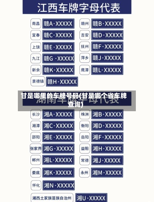 甘是哪里的车牌号码(甘是哪个省车牌查询)