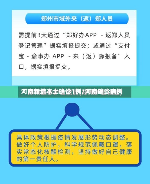 河南新增本土确诊1例/河南确诊病例
