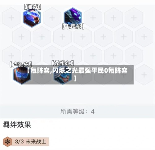 【氪阵容,闪烁之光最强平民0氪阵容】-第3张图片