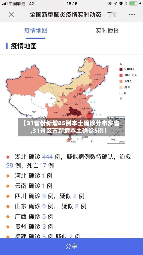 【31省份新增85例本土确诊分布多省,31省区市新增本土确诊5例】