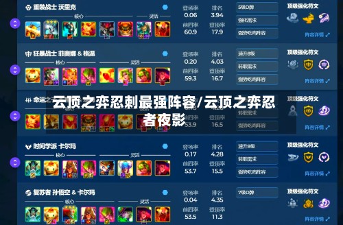 云顶之弈忍刺最强阵容/云顶之弈忍者夜影-第2张图片