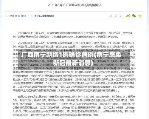 广西南宁新增1例确诊病例(南宁感染新冠最新消息)