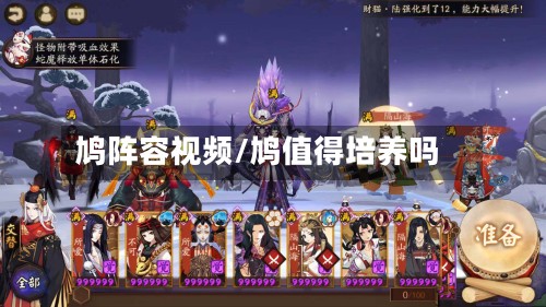 鸠阵容视频/鸠值得培养吗
