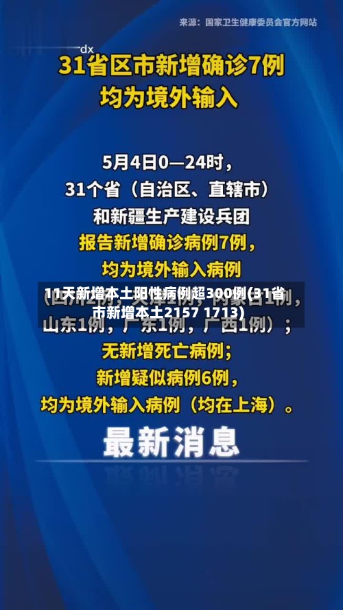 11天新增本土阳性病例超300例(31省市新增本土2157 1713)