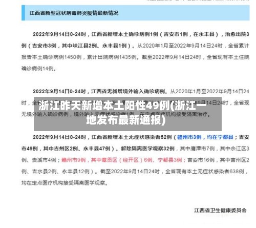 浙江昨天新增本土阳性49例(浙江一地发布最新通报)
