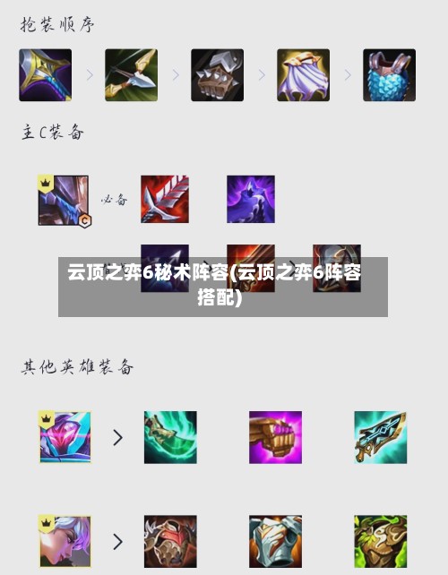 云顶之弈6秘术阵容(云顶之弈6阵容搭配)