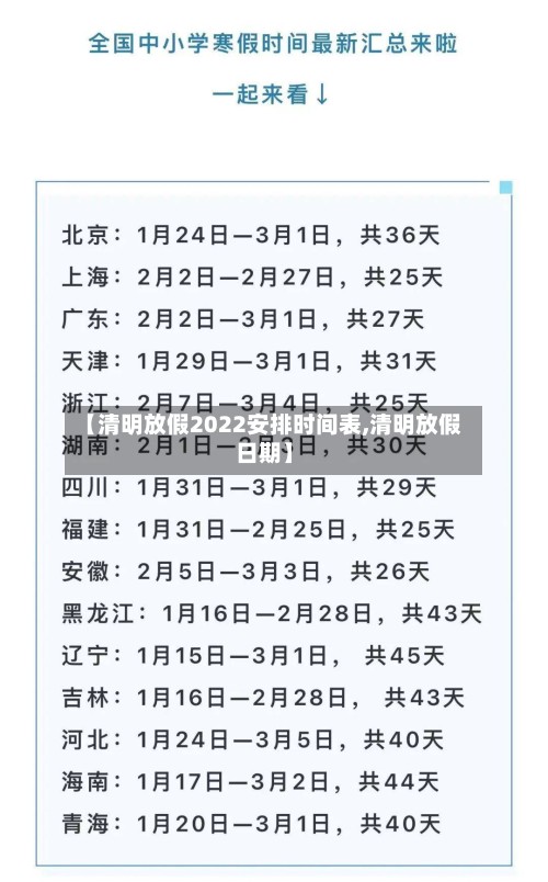 【清明放假2022安排时间表,清明放假日期】