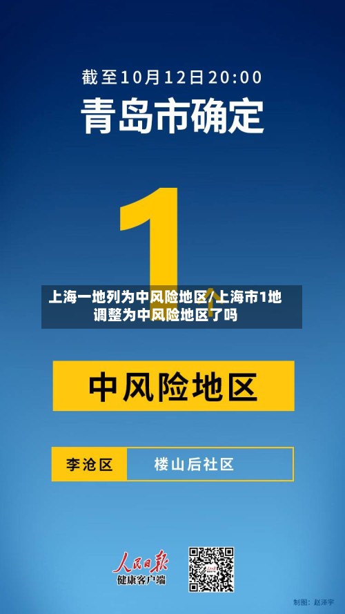上海一地列为中风险地区/上海市1地调整为中风险地区了吗