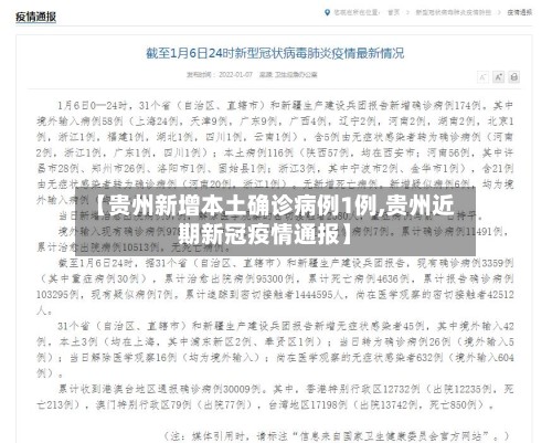 【贵州新增本土确诊病例1例,贵州近期新冠疫情通报】-第2张图片