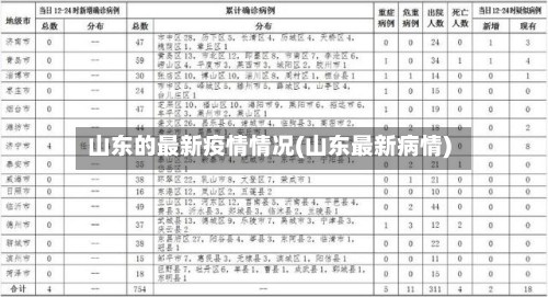 山东的最新疫情情况(山东最新病情)